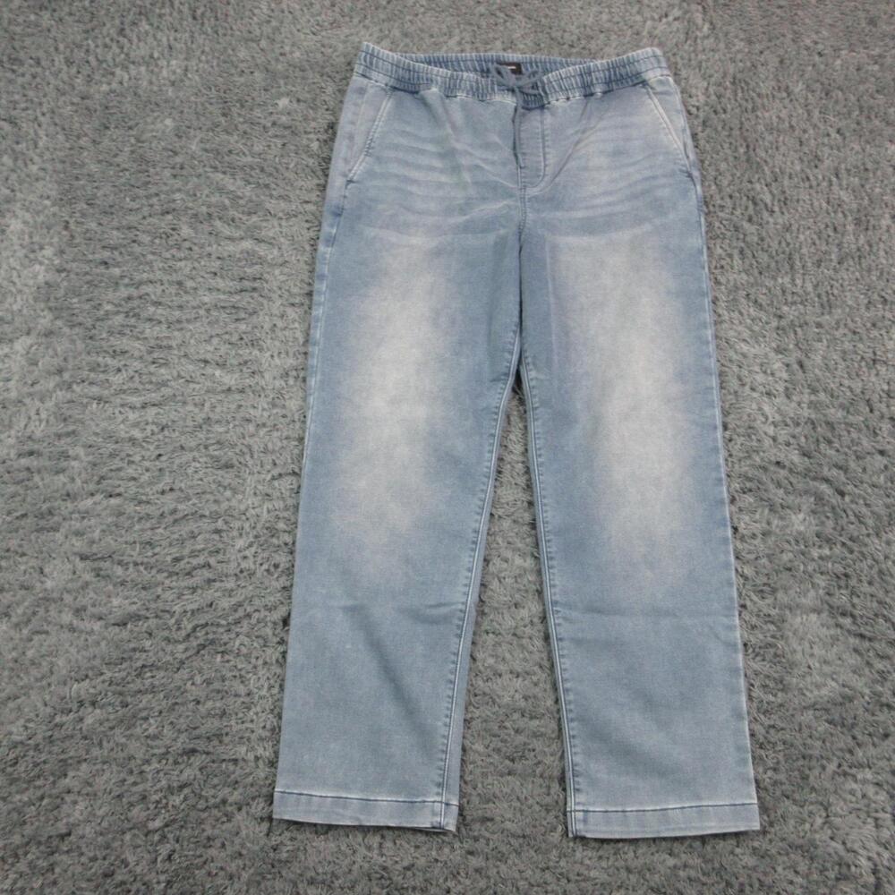 Express Jeans Womens L Blue Tapered High Rise Relaxed Drawstring 36X29* NWT